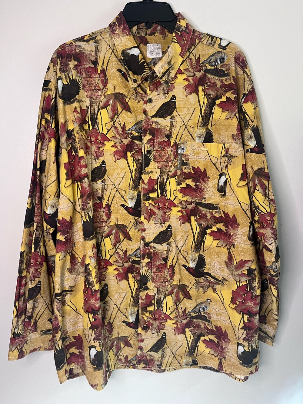 Columbia PHG Pro Hunting Gear Partridge Print Botton Down Shirt Jacket
